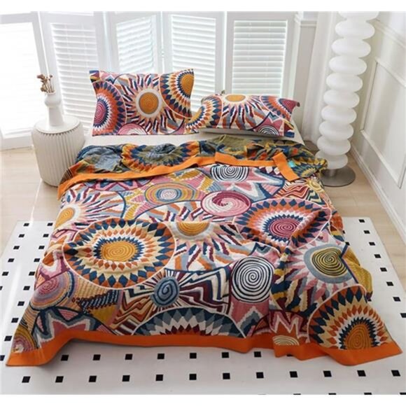 Boho Throw Blanket for Bed Couch 60"x80" - Picture 6 of 7